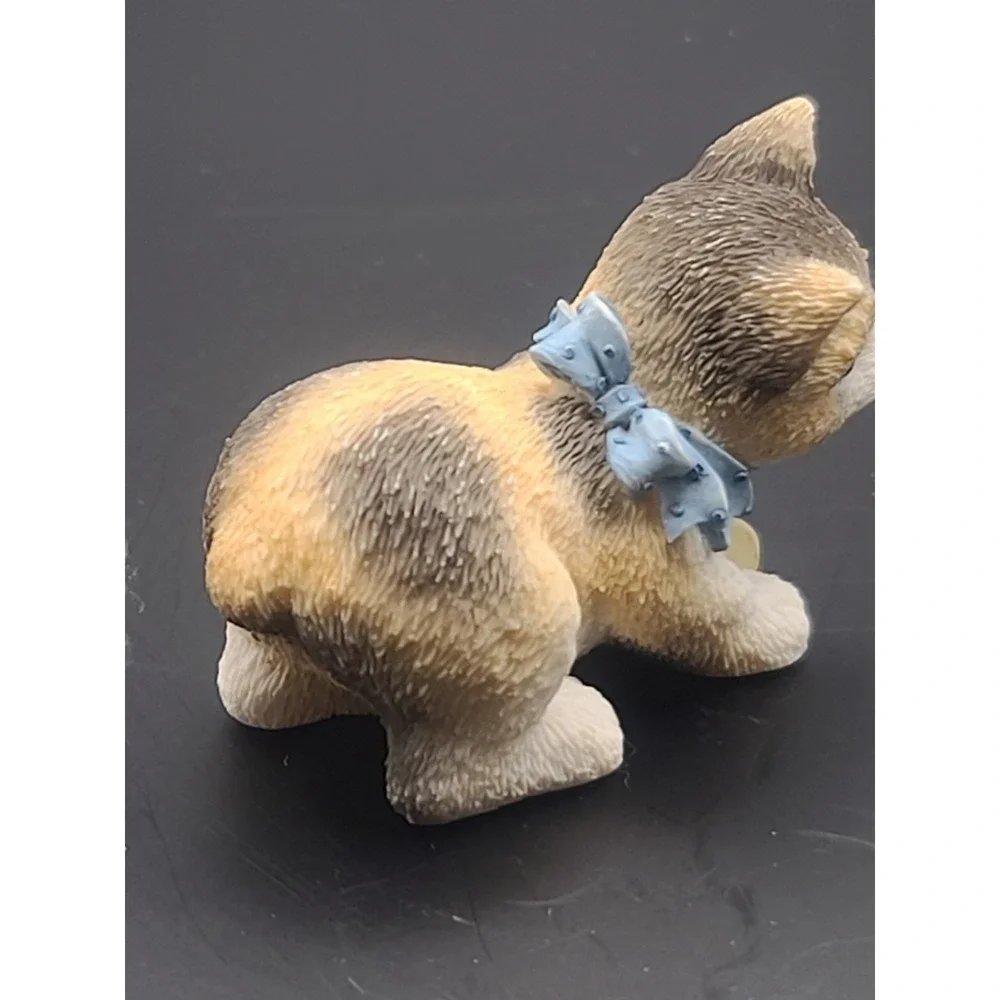 VTG Calico Manx Cat Kitten Figurine Yarn Spool 1997 P Hillman Enesco 336688